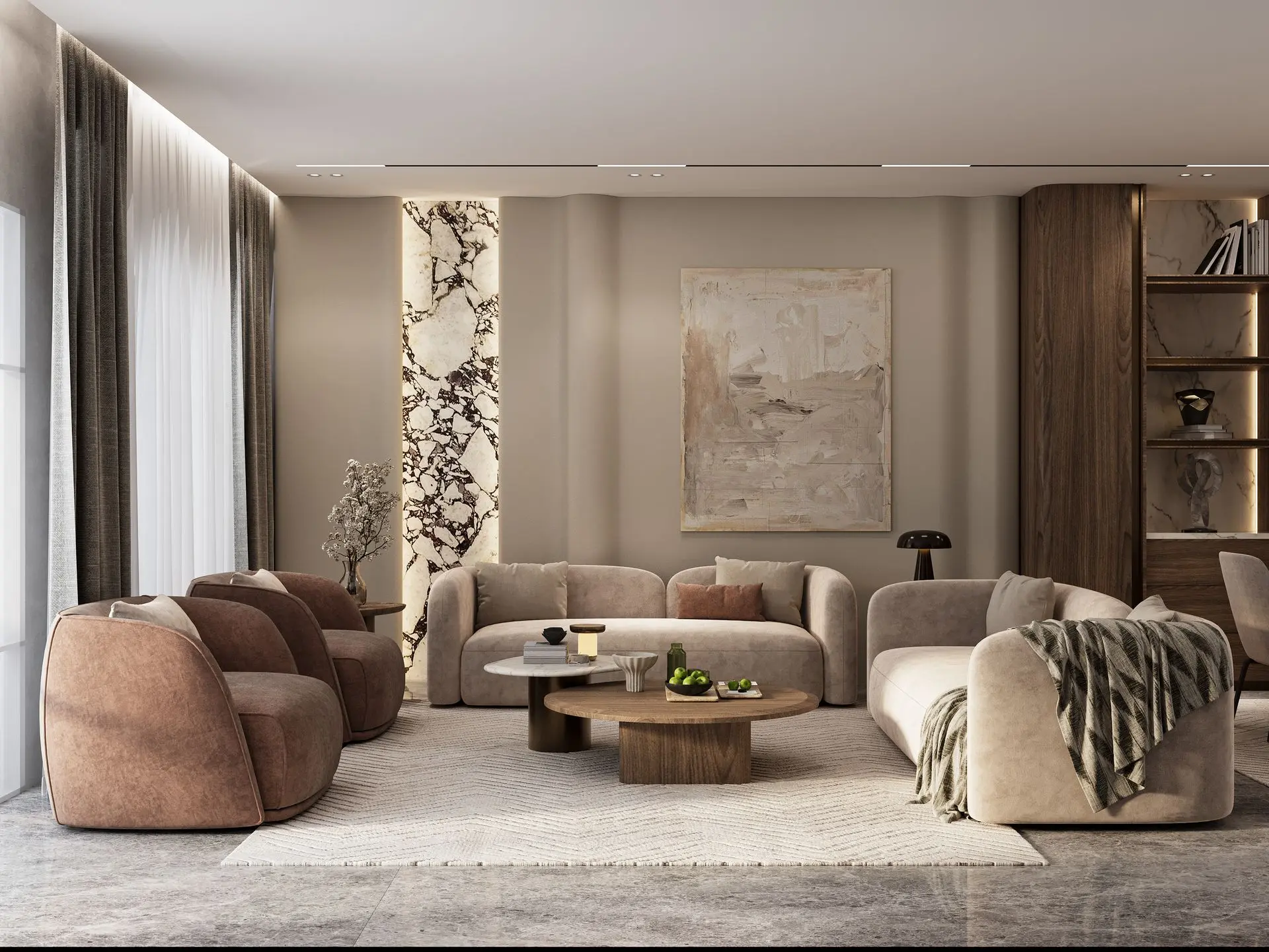Villa Interior Design - Palm Hills | Oddny Design Studio